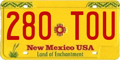 NM license plate 280TOU