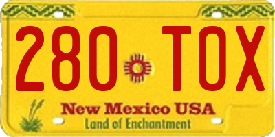NM license plate 280TOX
