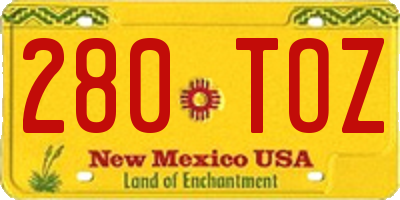NM license plate 280TOZ