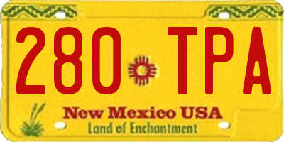 NM license plate 280TPA