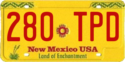 NM license plate 280TPD
