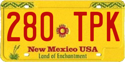 NM license plate 280TPK