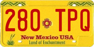 NM license plate 280TPQ