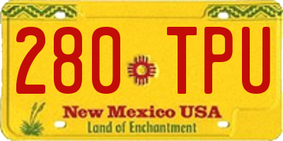 NM license plate 280TPU