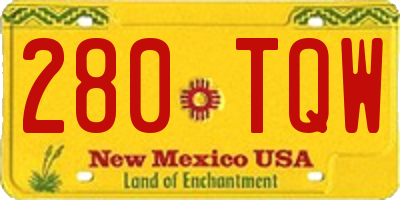 NM license plate 280TQW