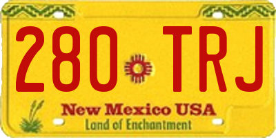 NM license plate 280TRJ