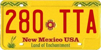 NM license plate 280TTA