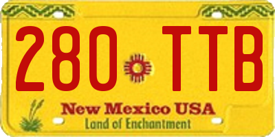 NM license plate 280TTB