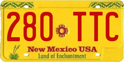 NM license plate 280TTC