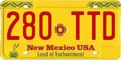 NM license plate 280TTD
