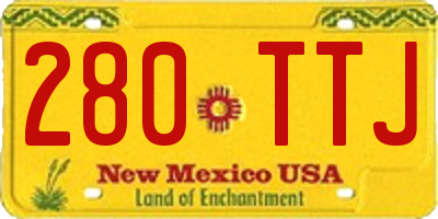 NM license plate 280TTJ