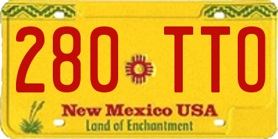 NM license plate 280TTO
