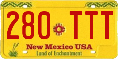 NM license plate 280TTT