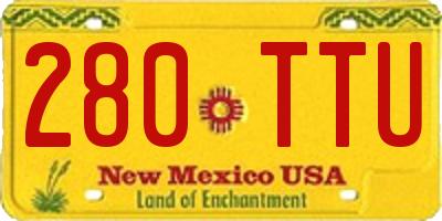 NM license plate 280TTU