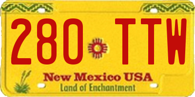 NM license plate 280TTW