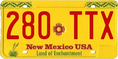 NM license plate 280TTX