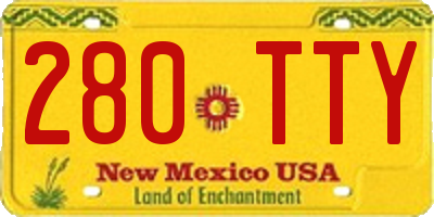 NM license plate 280TTY