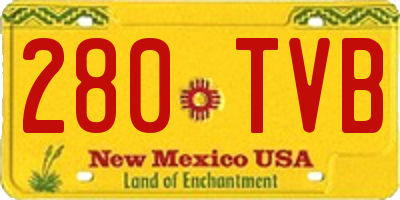 NM license plate 280TVB