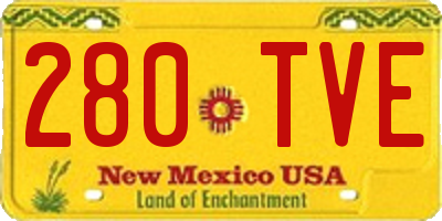 NM license plate 280TVE