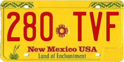 NM license plate 280TVF