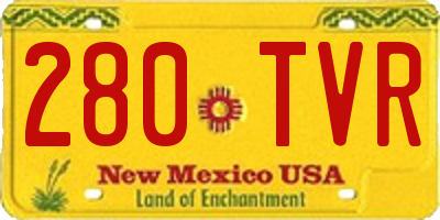 NM license plate 280TVR