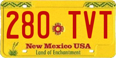 NM license plate 280TVT