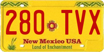 NM license plate 280TVX
