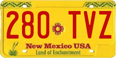 NM license plate 280TVZ