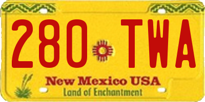 NM license plate 280TWA