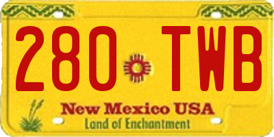 NM license plate 280TWB