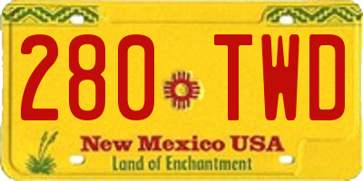 NM license plate 280TWD
