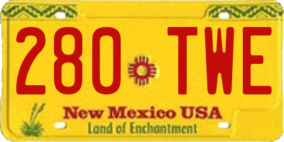 NM license plate 280TWE