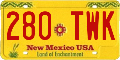 NM license plate 280TWK