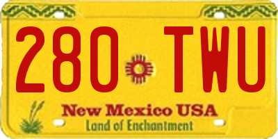 NM license plate 280TWU