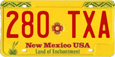 NM license plate 280TXA