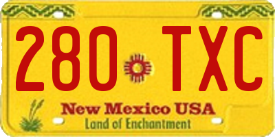 NM license plate 280TXC