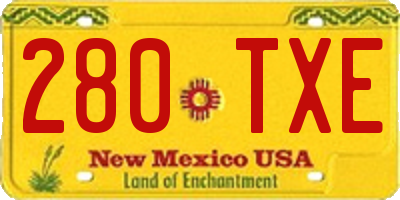 NM license plate 280TXE