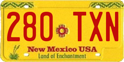 NM license plate 280TXN
