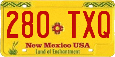 NM license plate 280TXQ