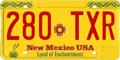 NM license plate 280TXR
