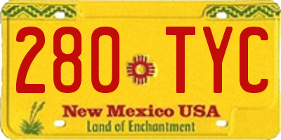 NM license plate 280TYC