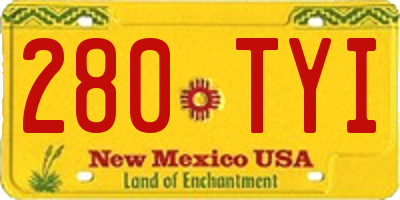 NM license plate 280TYI