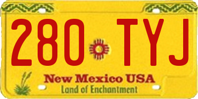 NM license plate 280TYJ