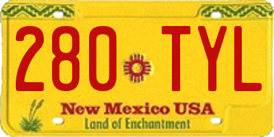 NM license plate 280TYL