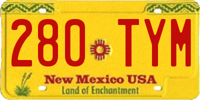 NM license plate 280TYM