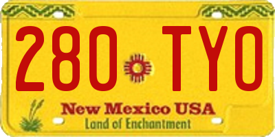 NM license plate 280TYO