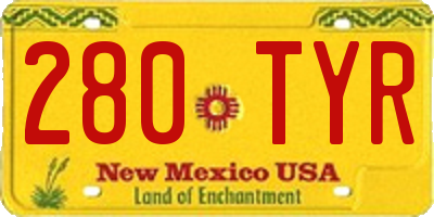 NM license plate 280TYR