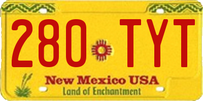 NM license plate 280TYT