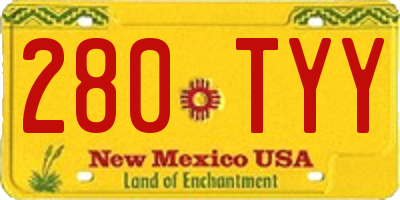 NM license plate 280TYY