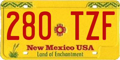 NM license plate 280TZF
